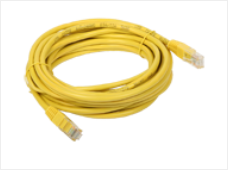 Patch-cord UTP kat.5e 5 m żółty z przebarwieniami