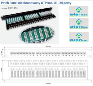 PK013 PANEL Z PÓŁKĄ 24P 5E UTP ALANTEC