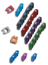 Oznaczniki kabli 0-9 na kable o śr. 4-5.5mm żółte