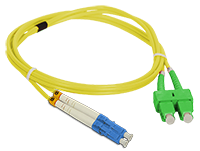 (AL) FO Patch cord SM LC-SC/APC duplex 9/125 5.0m