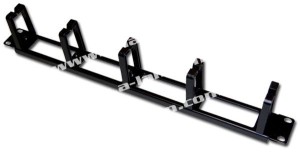 PK011 (AL) ORGANIZER KABLI 1U 19" CZARNY oczkowy