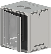 Szafa wisząca 19" 6U 600x400 drzwi szklane szara