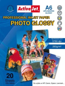 AP6-260GR20 PAPIER PHOTO BŁY RESIN A6 20SZT 260g