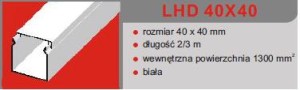 LISTWA LHD 40X40 HD (2m/20m)