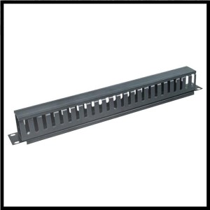 1131 Organizator kabli poziomy 1U grzebien. CZARNY