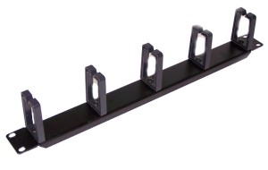 (AL) PK009 ORGANIZER KABEL 1U 19" CZARNY oczkowy