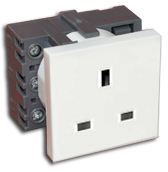 (al) Gniazdo elektryczne 45x45, białe UK