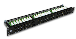 PK033 Patch panel UTP k5e 1U 48 lsa z półką ALAN