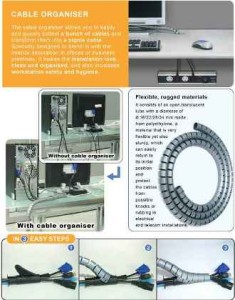 Organizator kabli komputerowych 1,5m śr 22mm PK021