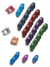 Oznaczniki kabli 0-9 na kable o śr. 4-5.5mm żółte