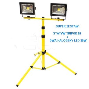 ZESTAW STATYW TRIPOD-02 + 2 HALOGENY 30W