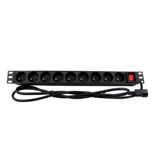 1342  Listwa zasil.19" 9 gniazd,1U, wtyk UPS, 1,8m