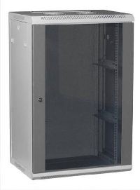 SZAFA 19" WISZĄCA 18U 450(drzwi szklane) CZARNA