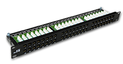 PK030 Patch panel UTP k6 1U 48 lsa z półką ALAN