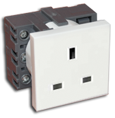 (al) Gniazdo elektryczne 45x45, białe UK