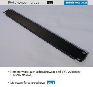 ZAŚLEPKA DO SZAFY 19" 1U CZARNA