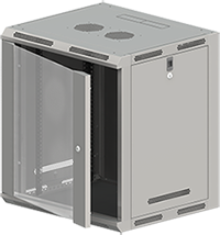Szafa wisząca 19" 12U 600x500 drzwi szklane szara