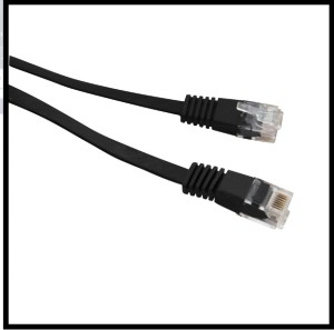 1695 (FC) Patchcord UTP kat.6 3m czarny, płaski